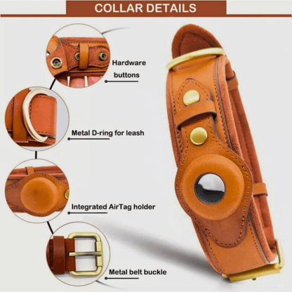 Aussie Pets™ Premium Leather Dog Tracker Collar